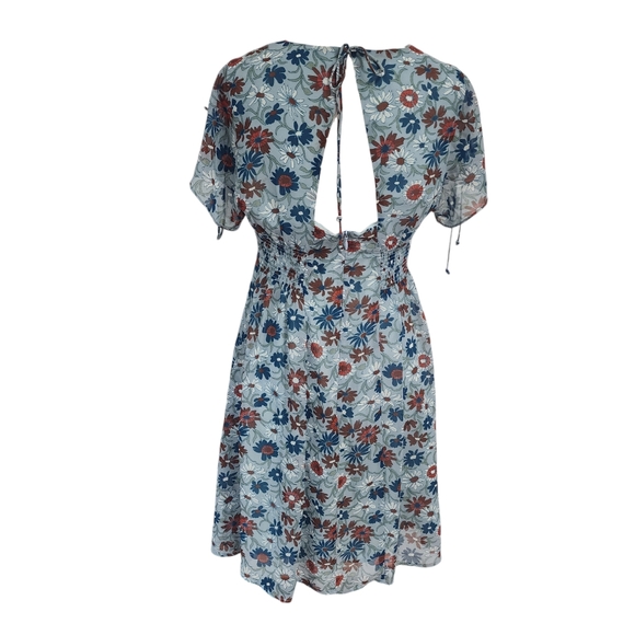 Madewell Flutter Sleeve Open-Back Mini Dress in Wildflower Garden - Picture 8 of 13